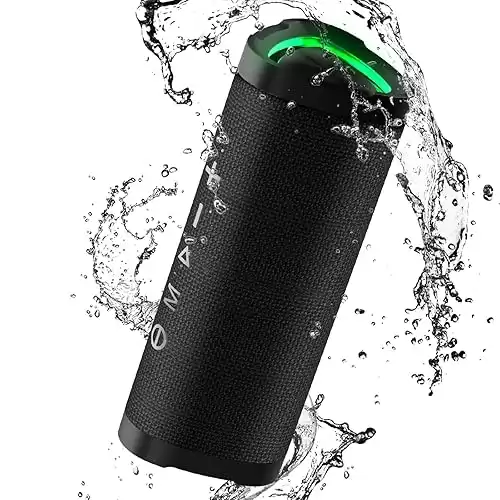 Bluetooth Speaker,Vanzon V40 IPX7 Waterproof Portable Wireless Speaker with 24W Loud Stereo Sound&Up to 24H Playtime,TWS,RGB Multi-Colors Rhythm Lights, Wireless Speaker for Home,Party,Travel-Blac...