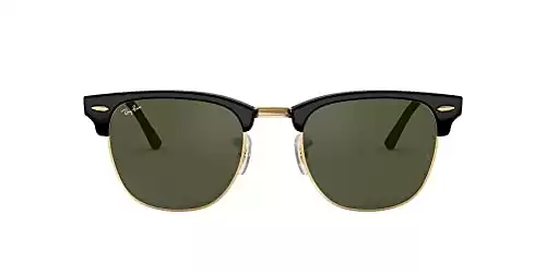 Ray-Ban Men Square Sunglasses Black Frame Green Lens Medium