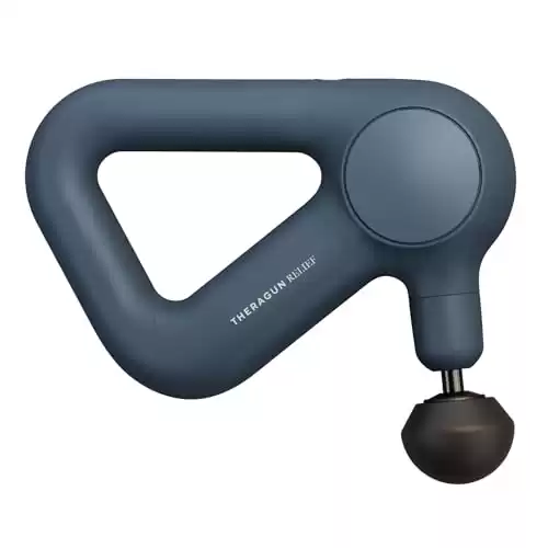 TheraGun Relief Handheld Percussion Massage Gun - Easy-to-Use, Comfortable & Light Personal Massager for Every Day Pain Relief Massage Therapy in Neck, Back, Leg, Shoulder and Body (Navy)