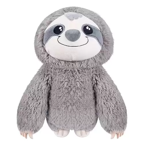 SuzziPad Microwavable Stuffed Animal, Heated Stuffed Animals Sloth Plush for Anxiety, Bedtime, Cuddle & Companion, Soreness & Pain Relief, Warmer Sloth Stuffed Animal, Sloth Gifts for Women &a...